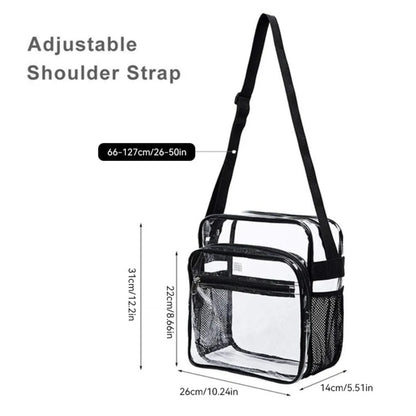 Clear PVC Crossbody Bag with Mesh Strap – Waterproof & Lightweight
