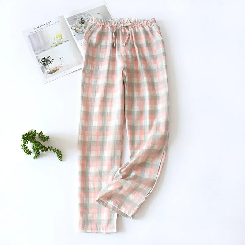 Plaid Cotton Pajama Pants for Men & Women