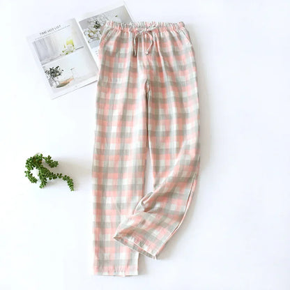 Plaid Cotton Pajama Pants for Men & Women