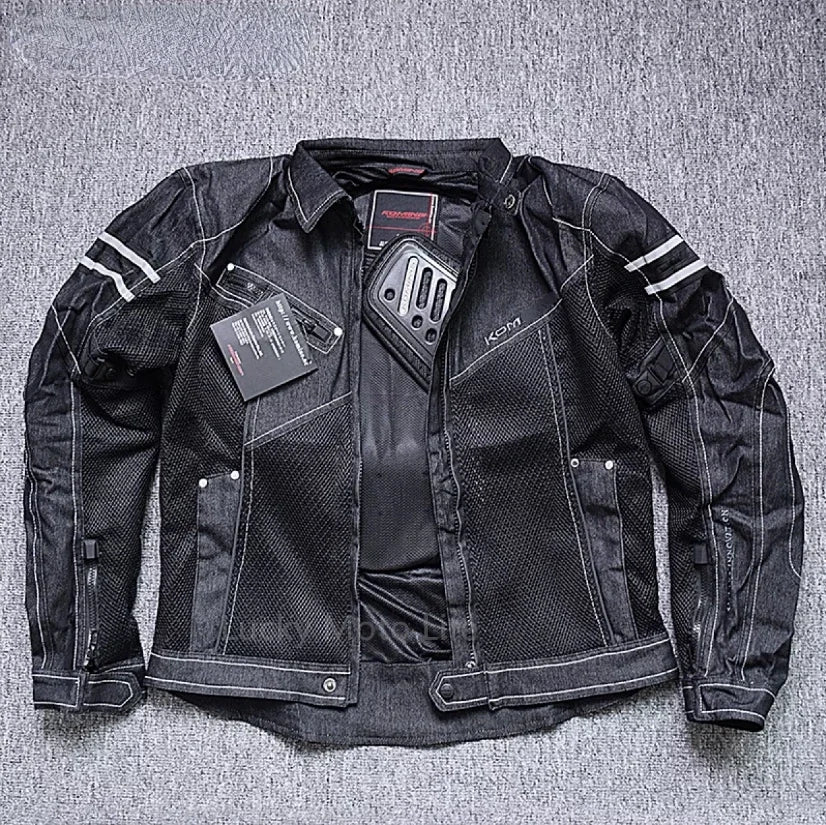 Komine JK-006 Mesh Motorcycle Jacket – Breathable Denim Racing