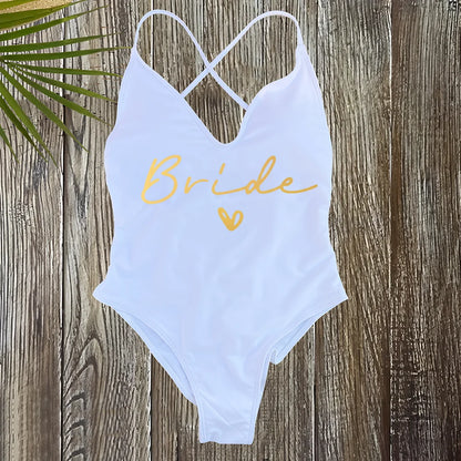 Team Bride One-Piece Swimsuit – Padded Bachelorette Bathing Suit