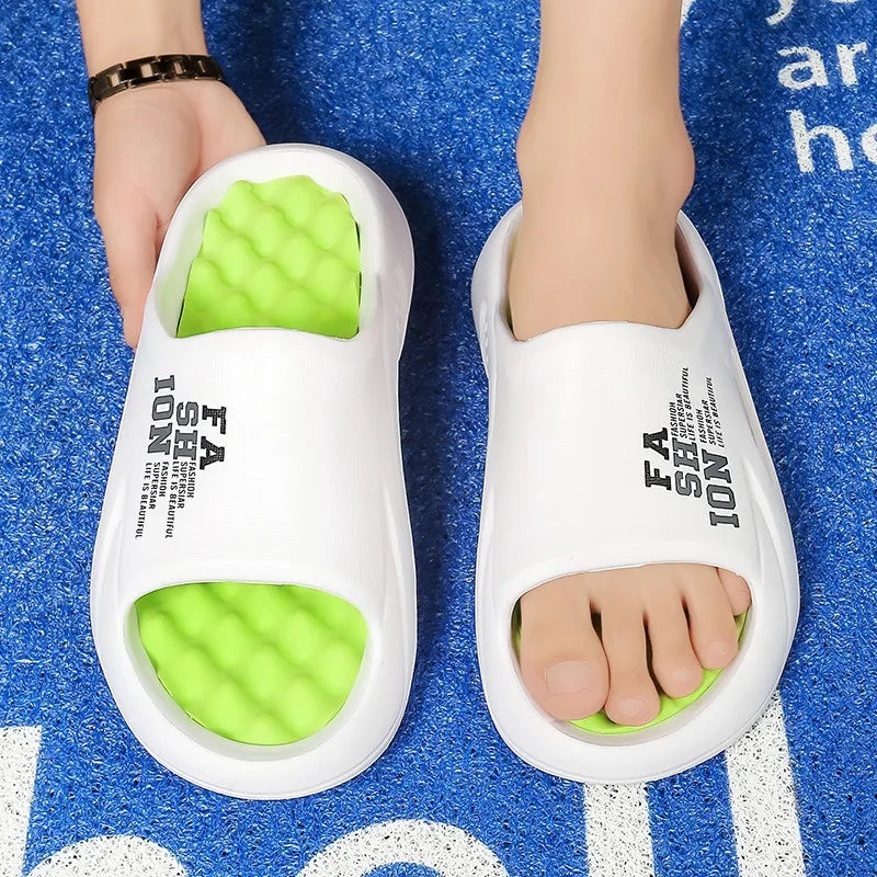 Summer Man Massage Slippers Indoor Outdoor Beach Sandals Soft Bottom Casual Male Flip Flops Mens