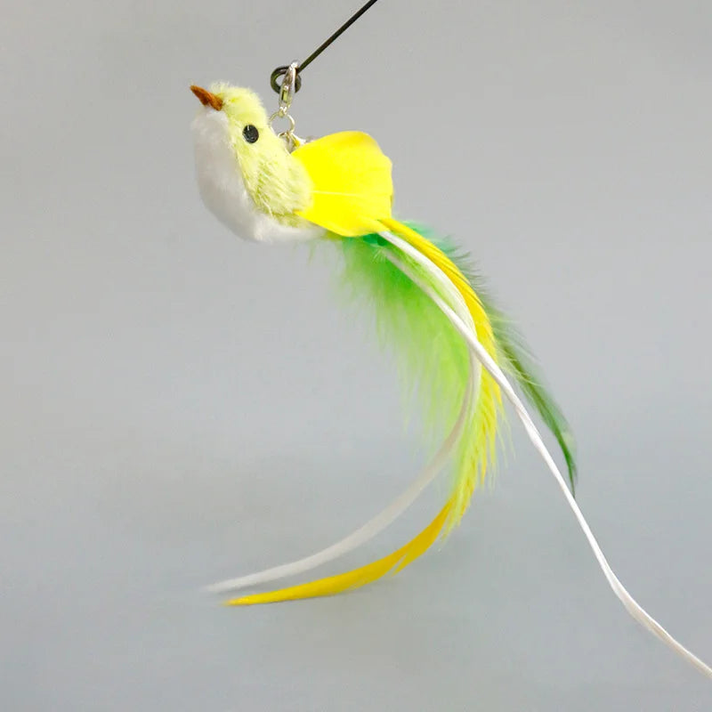 Suction Cup Bird Feather Cat Wand Toy – Interactive Kitten Hunting Toy with Bell