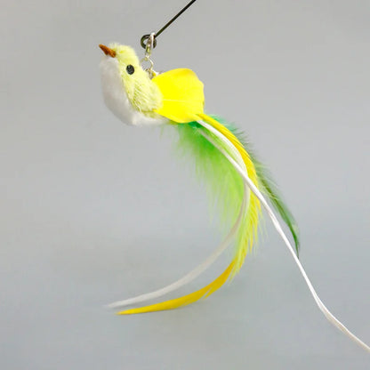Suction Cup Bird Feather Cat Wand Toy – Interactive Kitten Hunting Toy with Bell