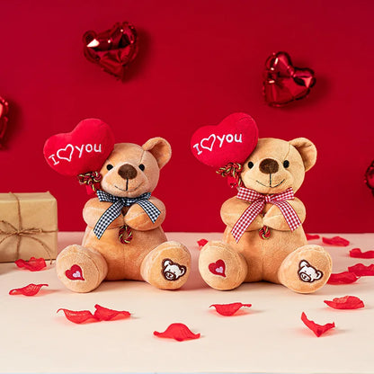 Teddy Bear Holding Heart Plush Toy – Cute Stuffed Animal Gift