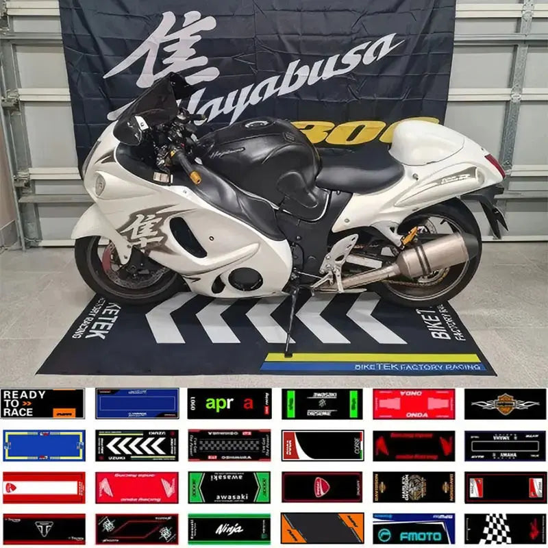 Motorcycle Parking Mat – Racing Display Carpet for Bike & Garage