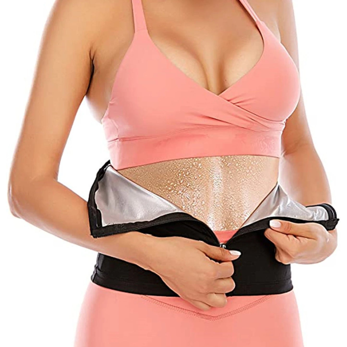 Waist Trimmer Sauna Belt – Zipper Sweat Band for Slimming