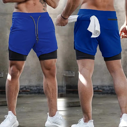 Men's 2-in-1 Running Shorts – Quick-Dry Gym & Workout Shorts