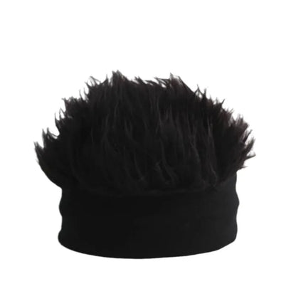 Wig Beanie Hat – Funny Faux Hair Knit Cap for Men & Women