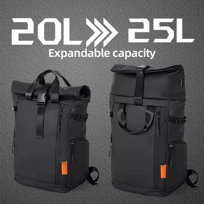 Men's Travel Backpack – 15.6" Laptop Roll-Top Waterproof Bag
