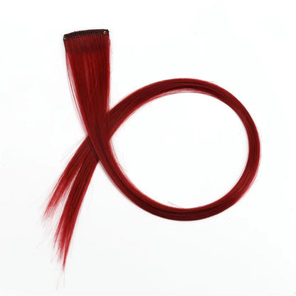 5pcs Set Long Straight Hair Extensions Synthetic Clip Women Halloween Christmas Party Cosplay
