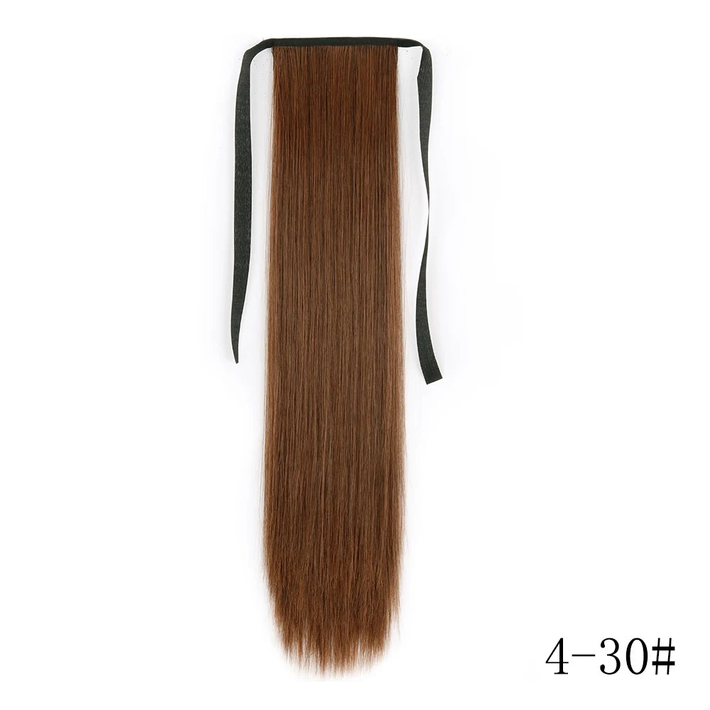 Wrap Around Ponytail Extension – Long Straight Synthetic Clip-In