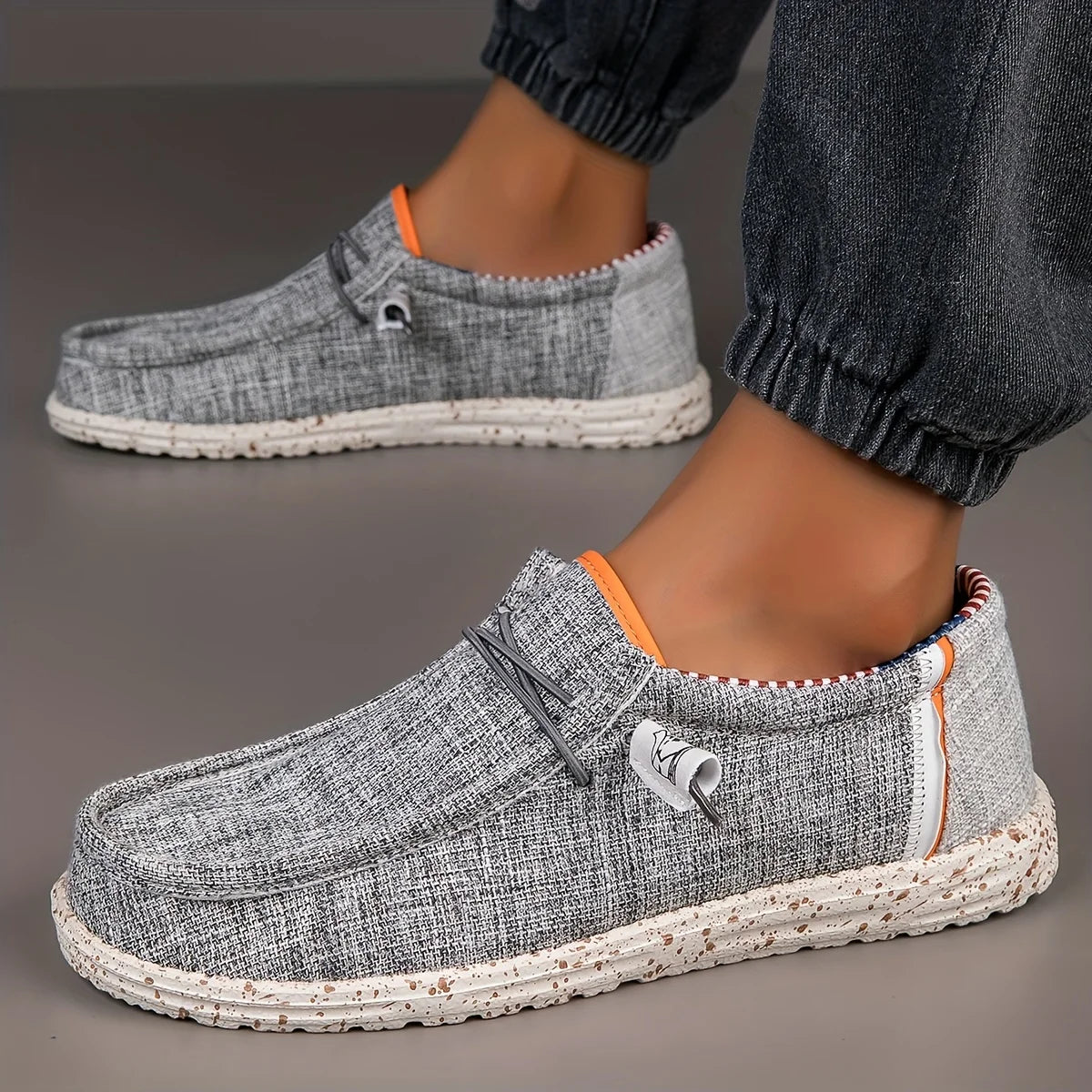 Men's Canvas Loafers – Breathable Slip-On Casual Flat Shoes