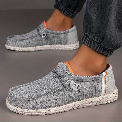 Men's Canvas Loafers – Breathable Slip-On Casual Flat Shoes