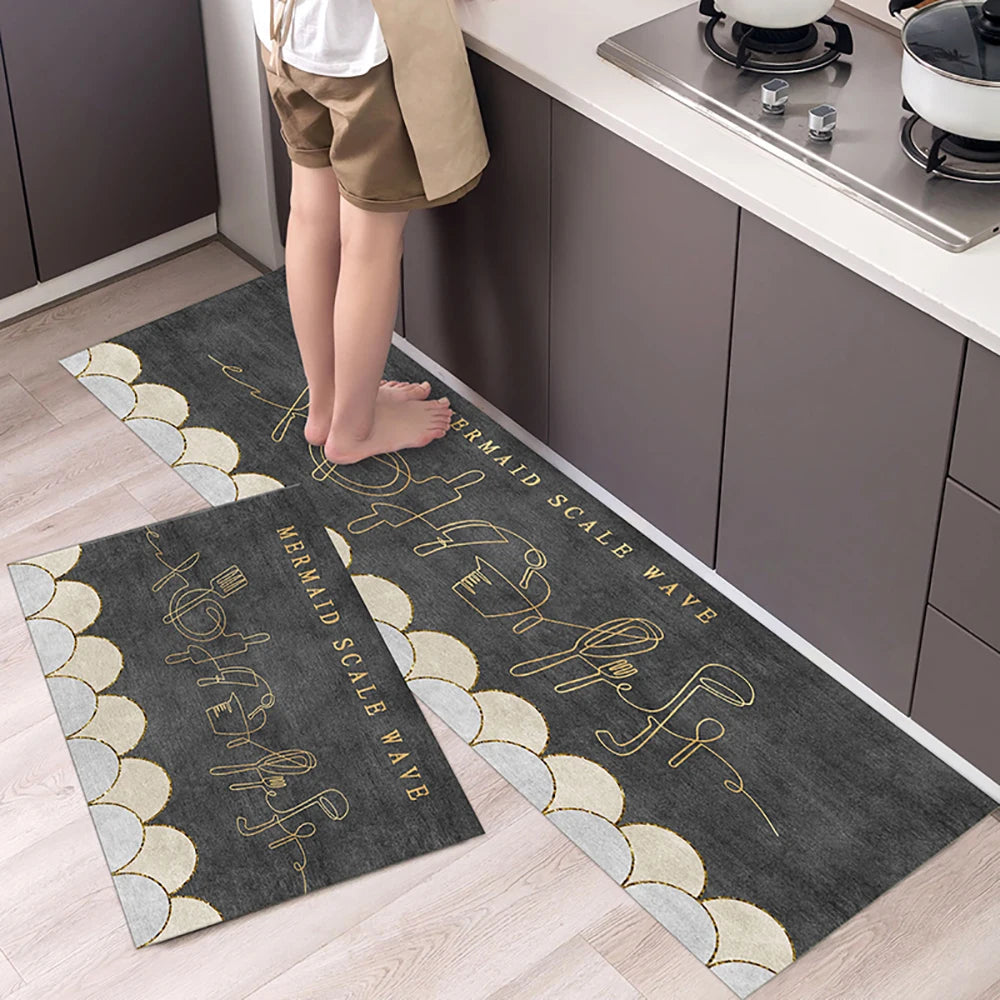 Anti-Slip Kitchen Floor Mat Set – Soft Washable Area Rug for Kitchen, Bedroom & Hallway
