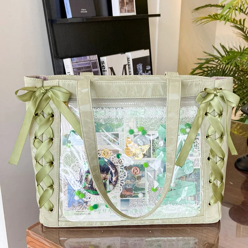 Ita Bag Transparent Window Tote – Y2K Kawaii Crossbody Shoulder Bag