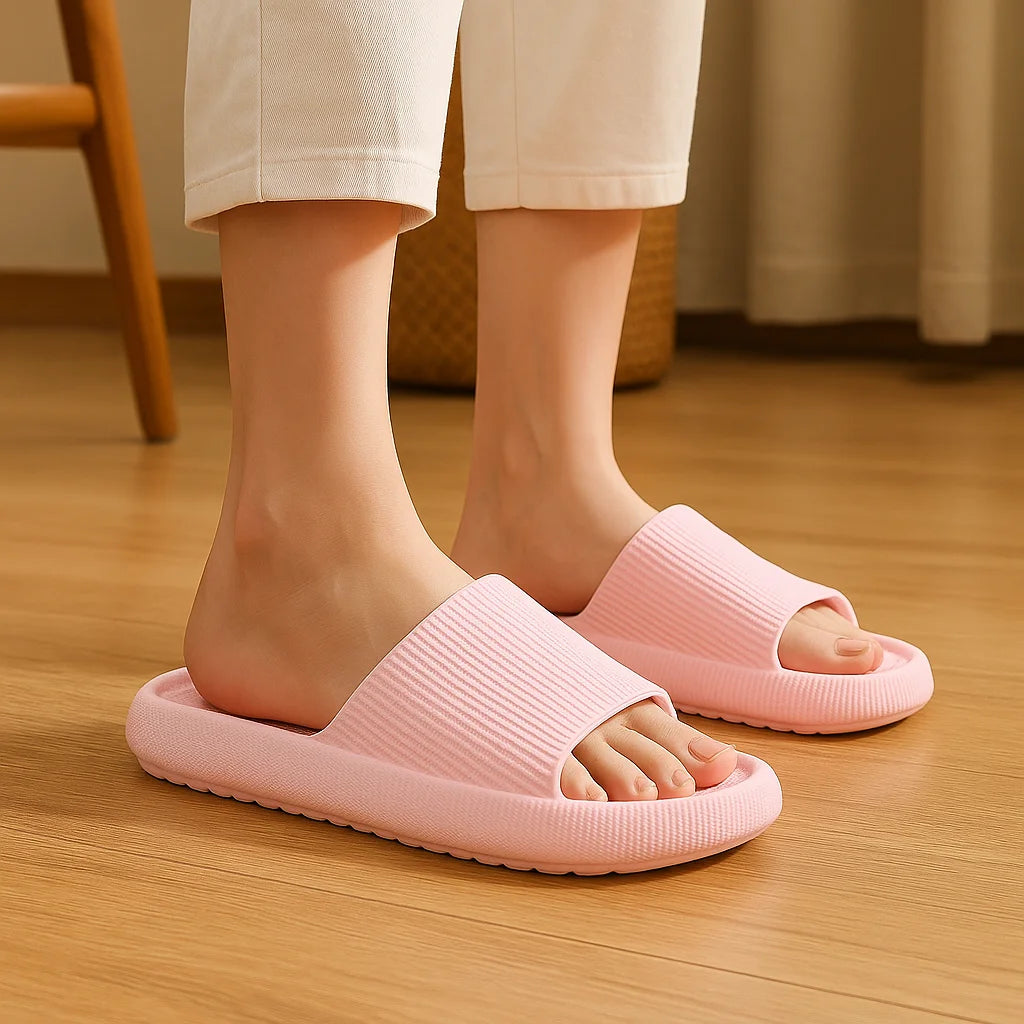 Cloud Slides – Thick 4cm EVA Sole Indoor & Beach Slippers