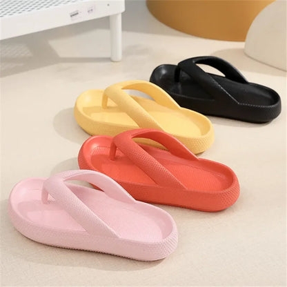 Women's Platform Flip Flops – Cushioned EVA Non-Slip Beach Sandals