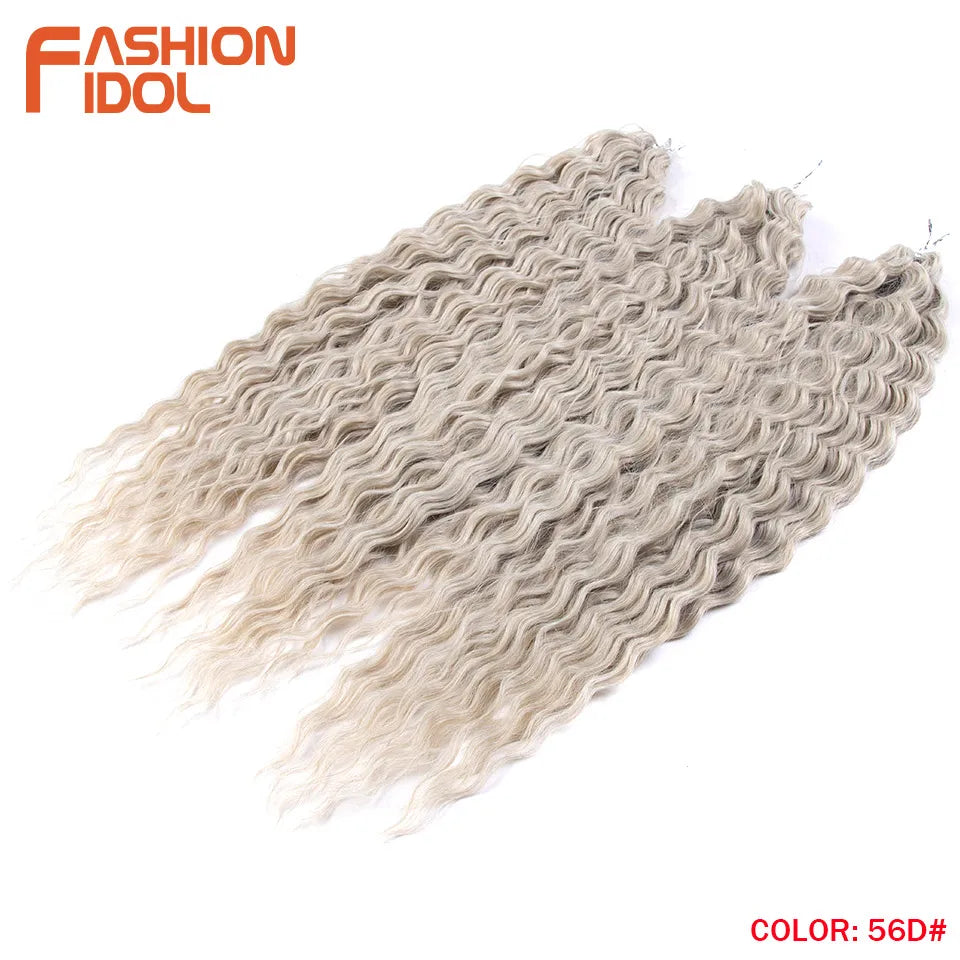 Idol 300g 22 Inch Ariel Curl Hair Water Wave Twist Crochet Synthetic Ombre Rainbow Color Braiding