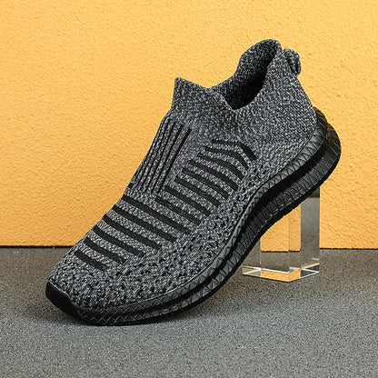Men's Slip-On Knit Sneakers – Lightweight & Breathable Walking Shoes