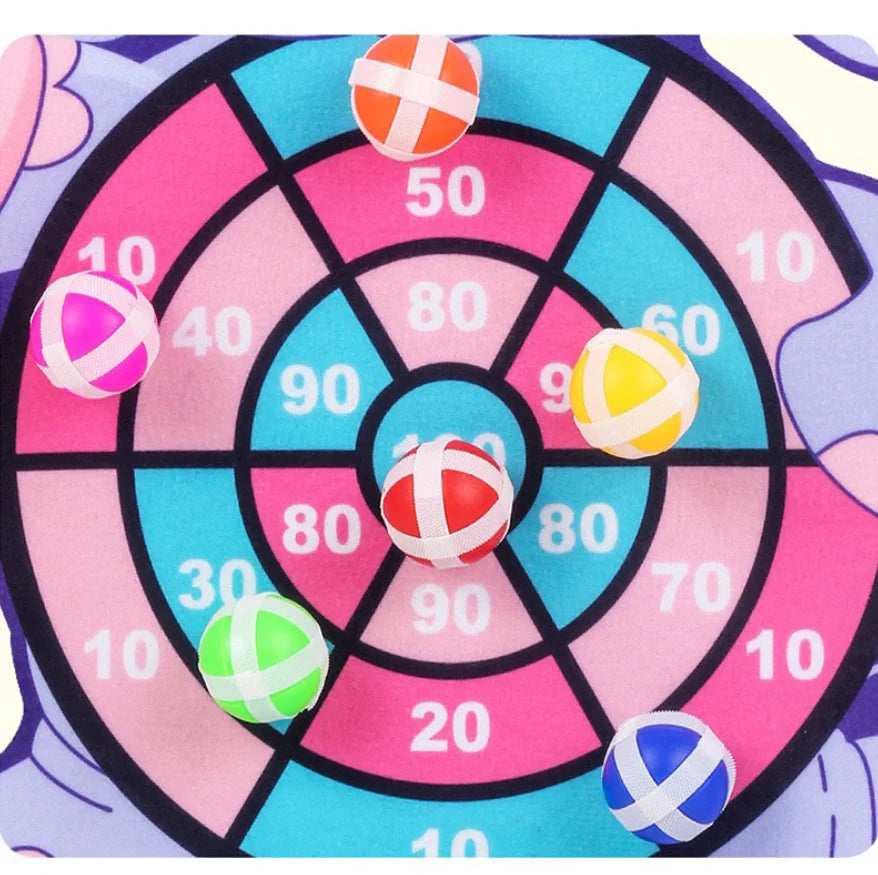 Kids Cartoon Animal Dart Board with Sticky Balls – Safe Indoor Toy