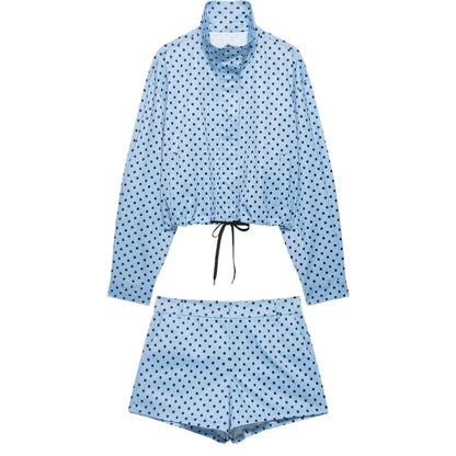 Women's Polka Dot Jacket & Shorts Set