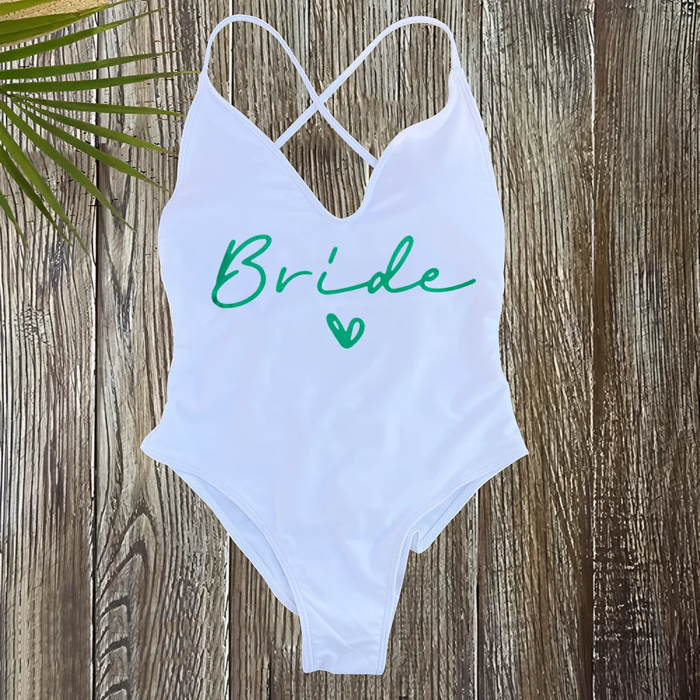 Team Bride One-Piece Swimsuit – Padded Bachelorette Bathing Suit