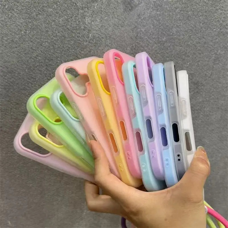 Soft Matte Candy Transparent Phone Case Iphone 17 16 Pro Max 15 14 13 12 11 Xs X 7 8 Plus 16e Hand