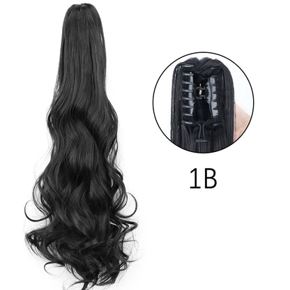 Synthetic Long Straight Claw Clip Ponytail Hair Extensions 24inch Heat Resistant Pony Tail Piece