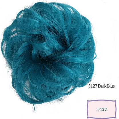 Synthetic Messy Hair Bun Chignon Scrunchies Fake Band Braid Elastic Hairpiece Tail Donut Updo Pieces