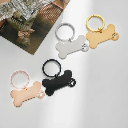 Personalized Engraved Pet ID Tag – Bone Shape for Dogs & Cats