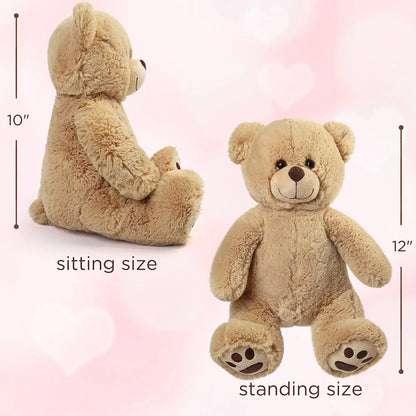 Teddy Bear Stuffed Animal – 12" Cute Plush Brown Bear Toy