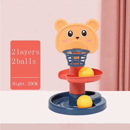 Montessori Rolling Ball Tower Baby Toy – Stacking Activity for Ages 1-3