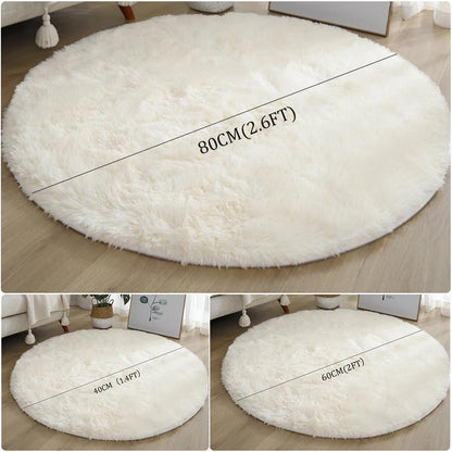 Round Shaggy Rug – Super Soft Fluffy Carpet for Living Room & Bedroom