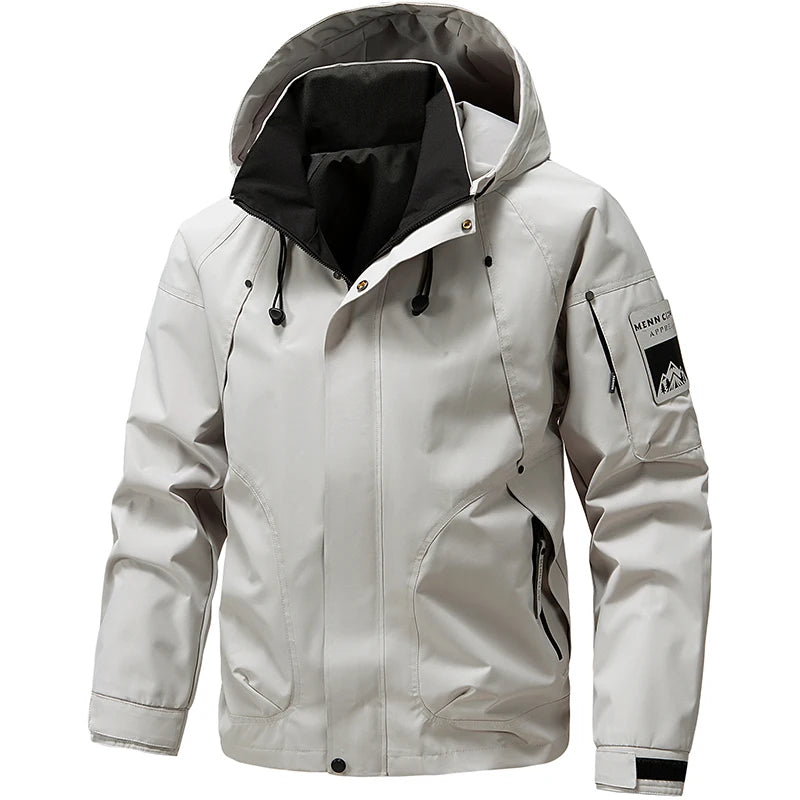 Men's Waterproof Hooded Outdoor Jacket – Lightweight Windbreaker