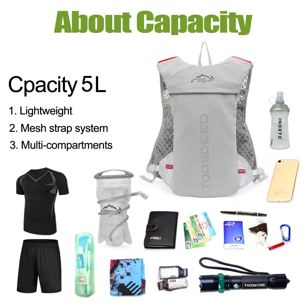 Hydration Running Vest Backpack with Water Bladder – 5L Ultralight