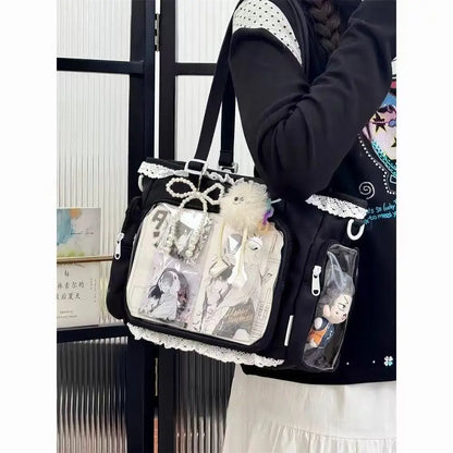 Anime Ita Bag Large Shoulder Tote with Clear Window – Kawaii Crossbody Bag for Fans