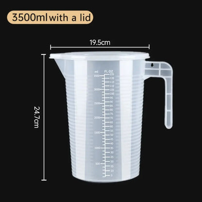 1pc Clear Graduated Measuring Cup Scale Plastic Transparent Mixing Large Capacity Lid Laboratory