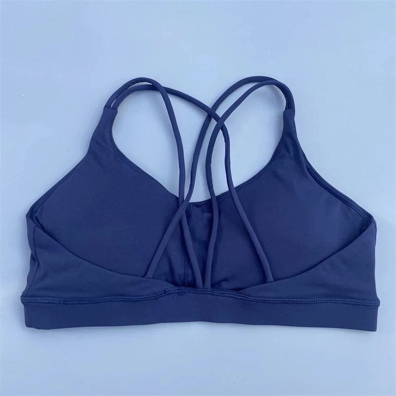 Women's Cross-Back Sports Bra – Soft Fitness Top for Yoga & Gym