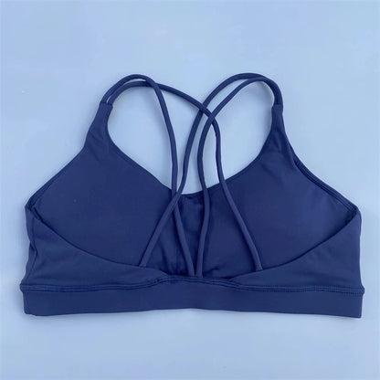 Women's Cross-Back Sports Bra – Soft Fitness Top for Yoga & Gym