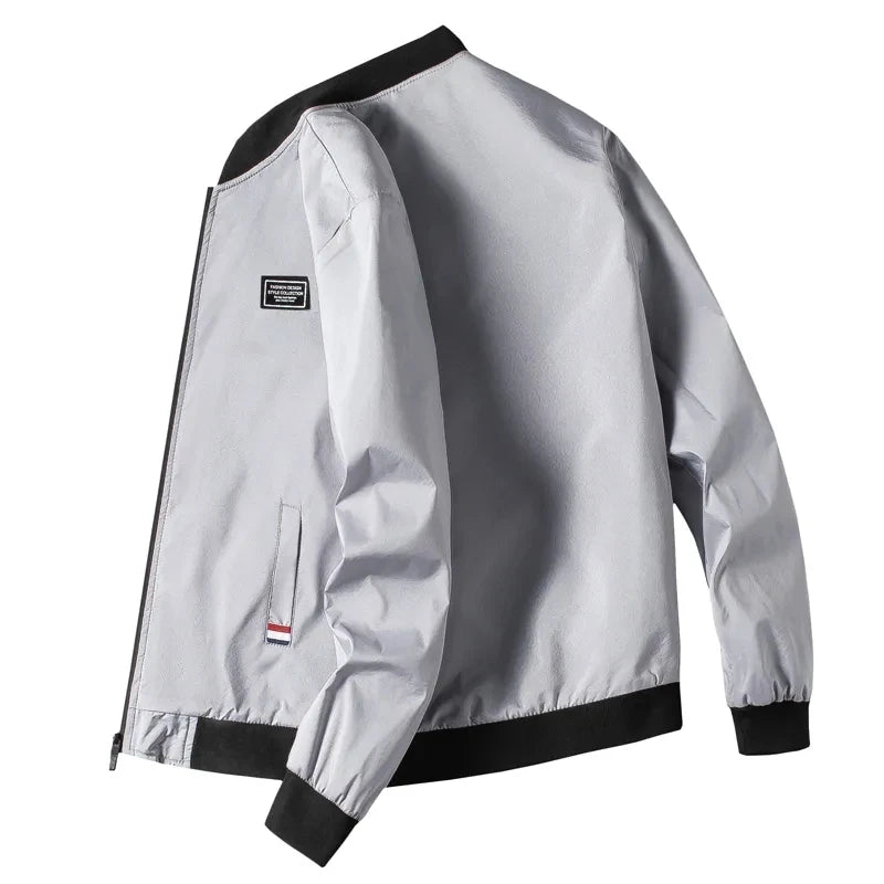 Men's Casual Zip-Up Jacket – Lightweight Windproof Coat