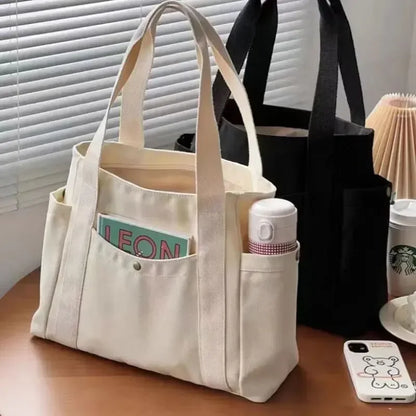 Large Capacity Canvas Tote Bag for Work & Commuting