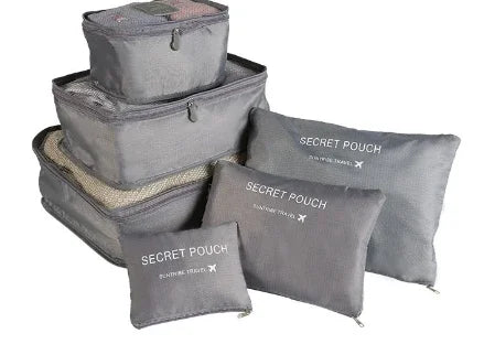 6-Piece Travel Packing Cubes Set with Secret Pouches