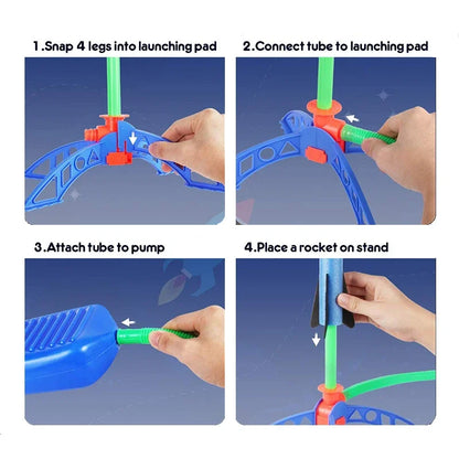 Kids Rocket Launcher Foot Pump Toy – Outdoor Air-Powered Stomp Rocket Set