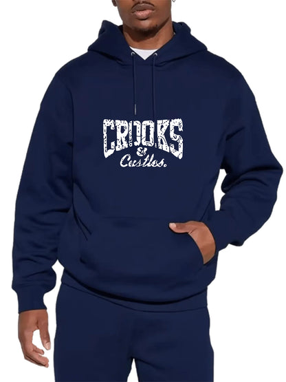 Letter Print Hoodie Casual Streetwear Fleece Pullover