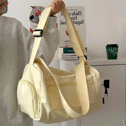 Large Canvas Shoulder Bag – Women's Crossbody Tote for Travel, Yoga & Daily Use