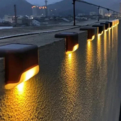 Pcs Solar Led Lights Outdoor Garden Light Deck Lamp Stairs Waterproof Step Patio Decor - Waterproof