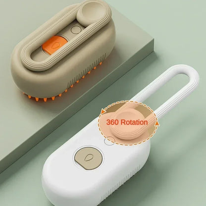 3-in-1 Steam Pet Brush for Cats & Dogs – Self-Cleaning Grooming Comb