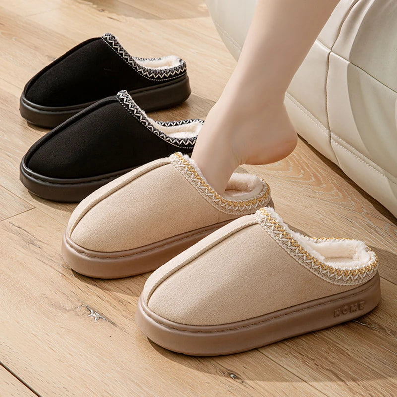 Women's Fuzzy Fur Slippers – Plush Indoor Winter Slides Sizes 36–45