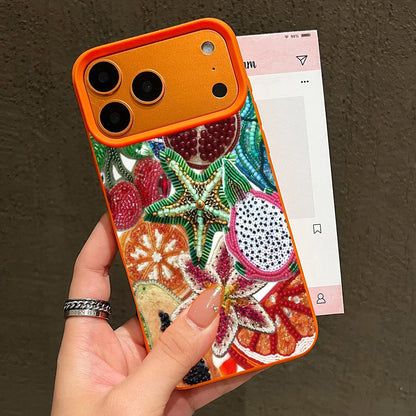 Retro Fruit Pattern Phone Case Iphone 17 Pro Max 16 15 14 13 12 11 16e X Xr Xs Plus Shockproof Soft